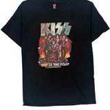Kiss Hanes Band T-Shirt - Medium Black Cotton