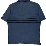 Nike Striped Polo Shirt - Medium Blue Polyester