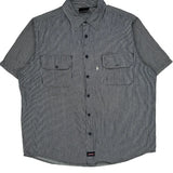 Dickies Striped Short Sleeve Shirt - 2XL Gray Cotton