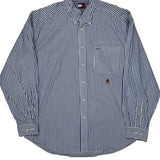 Tommy Hilfiger Striped Shirt - Large Blue Cotton