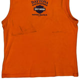 Daytona Bike Week 2002 Harley Davidson Graphic Vest - Medium Orange Cotton