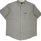 Chaps Ralph Lauren Striped Short Sleeve Shirt - XL Beige Cotton