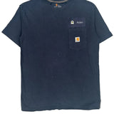 Workwear Carhartt T-Shirt - Large Navy Cotton