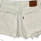 Levis Denim Shorts - 29W UK 10 White Cotton