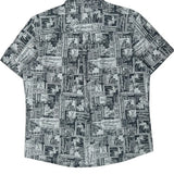 Rivers Graphic Hawaiian Shirt - XL Black & White Cotton