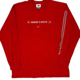 Vintage Nike College Long Sleeve T-Shirt - Large Red Cotton