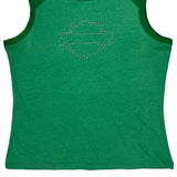 Rice Lake Harley Davidson Studded Tank Top - XL Green Cotton