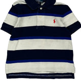 Age 2 Polo By Ralph Lauren Striped Polo Shirt - XS Blue Cotton