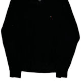 Tommy Hilfiger V-Neck Sweater - Medium Black Cotton