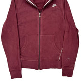 Nike Track Jacket - Medium Burgundy Cotton Blend
