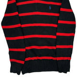Age 8-9 Polo By Ralph Lauren Striped 1/4 Zip - Medium Black Cotton