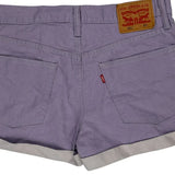 Levis Denim Shorts - 32W UK 12 Purple Cotton