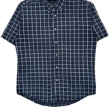 Tommy Hilfiger Checked Short Sleeve Shirt - Large Blue Cotton