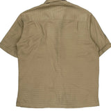 Perry Eliis Short Sleeve Shirt - Large Beige Silk