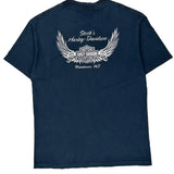 Motorcycles Harley Davidson Graphic T-Shirt - Large Blue Cotton