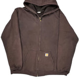 Carhartt Hoodie - 2XL Brown Cotton Blend