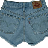 501 Levis Denim Shorts - 24W UK 4 Light Wash Cotton