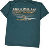 Harley Davidson Graphic T-Shirt - Medium Green Cotton