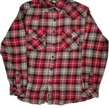 Dickies Checked Flannel Shirt - Large Red Cotton Blend