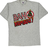 Christmas Fun Tees Single Stitch T-Shirt - Large Grey Cotton