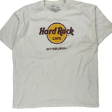Pittsburgh Hard Rock Cafe T-Shirt - Large White Cotton