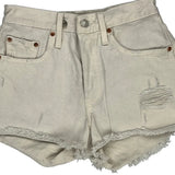 Levis Denim Shorts - 25W UK 6 Cream Cotton