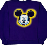 Mickey Unlimited Sweatshirt - Large Purple Cotton