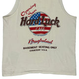 Hard Luck Cafe Baghdad Oneita Single Stitch Vest - Large White Cotton