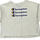 Champion Cropped T-Shirt - Small White Cotton
