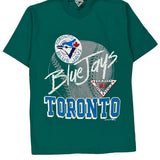 Toronto Blue Jays Waves Single Stitch T-Shirt - Small Green Cotton