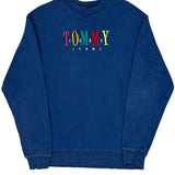 Tommy Jeans Spellout Sweatshirt - Small Blue Cotton