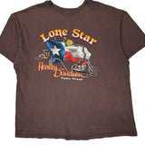 Lone Star Harley Davidson Graphic T-Shirt - 2XL Brown Cotton