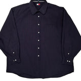 Tommy Hilfiger Pinstripe Shirt - Large Navy Cotton