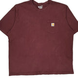 Carhartt T-Shirt - 2XL Burgundy Cotton