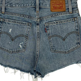 Levis Denim Shorts - 28W UK 8 Light Wash Denim