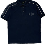 Armani Exchange Polo Shirt - Small Navy Cotton