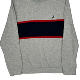 Nautica Striped Sweatshirt - XL Red Cotton