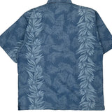 Puritan Floral Hawaiian Shirt - Large Blue Cotton