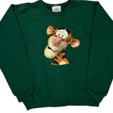 Tigger Disney Cartoon Sweatshirt - Small Green Cotton