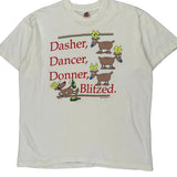 Fruit Of The Loom Christmas T-Shirt - XL White Cotton
