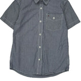 Age 8-10 Tommy Hilfiger Checked Short Sleeve Shirt - Small Blue Cotton