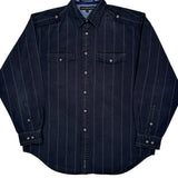 Tommy Hilfiger Pinstripe Denim Shirt - Medium Black Cotton