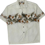 Pacific Legend Apparel Floral Hawaiian Shirt - Large Cream Cotton