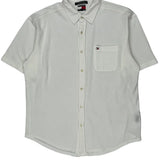 Tommy Hilfiger Short Sleeve Shirt - Large White Cotton