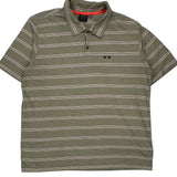 Oakley Striped Polo Shirt - XL White Cotton