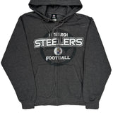 Pittsburgh Steelers Nfl Hoodie - Large Gray Cotton Blend