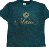Maui Oneita Single Stitch T-Shirt - Large Blue Cotton