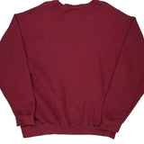 Vintage 90S Blank Made In USA Cheetah Sweatshirt - Large Burgundy Cotton Blend