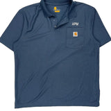 Carhartt Polo Shirt - Large Blue Polyester