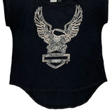Eagle Emblem Harley Davidson Graphic T-Shirt - Large Black Cotton